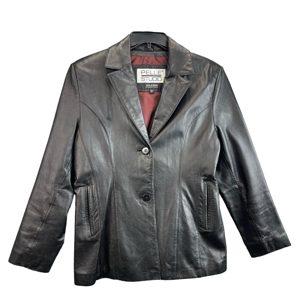 Pelle‎ Studio Leather Jacket Women Size Large Black